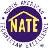 North American Technician Excellence, or NATE, certification logo.