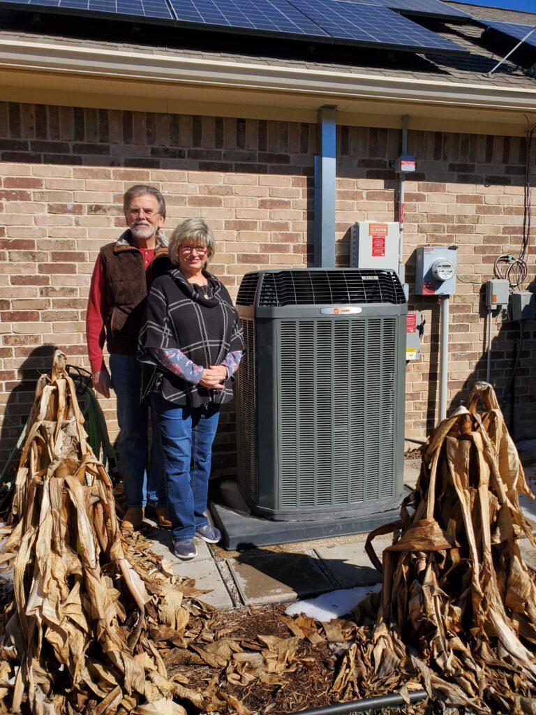 Jesse and Denise with their Trane XL 18i heat pump.