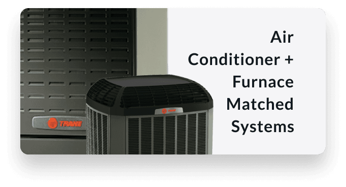 Air conditioner plus furnace matched systems.
