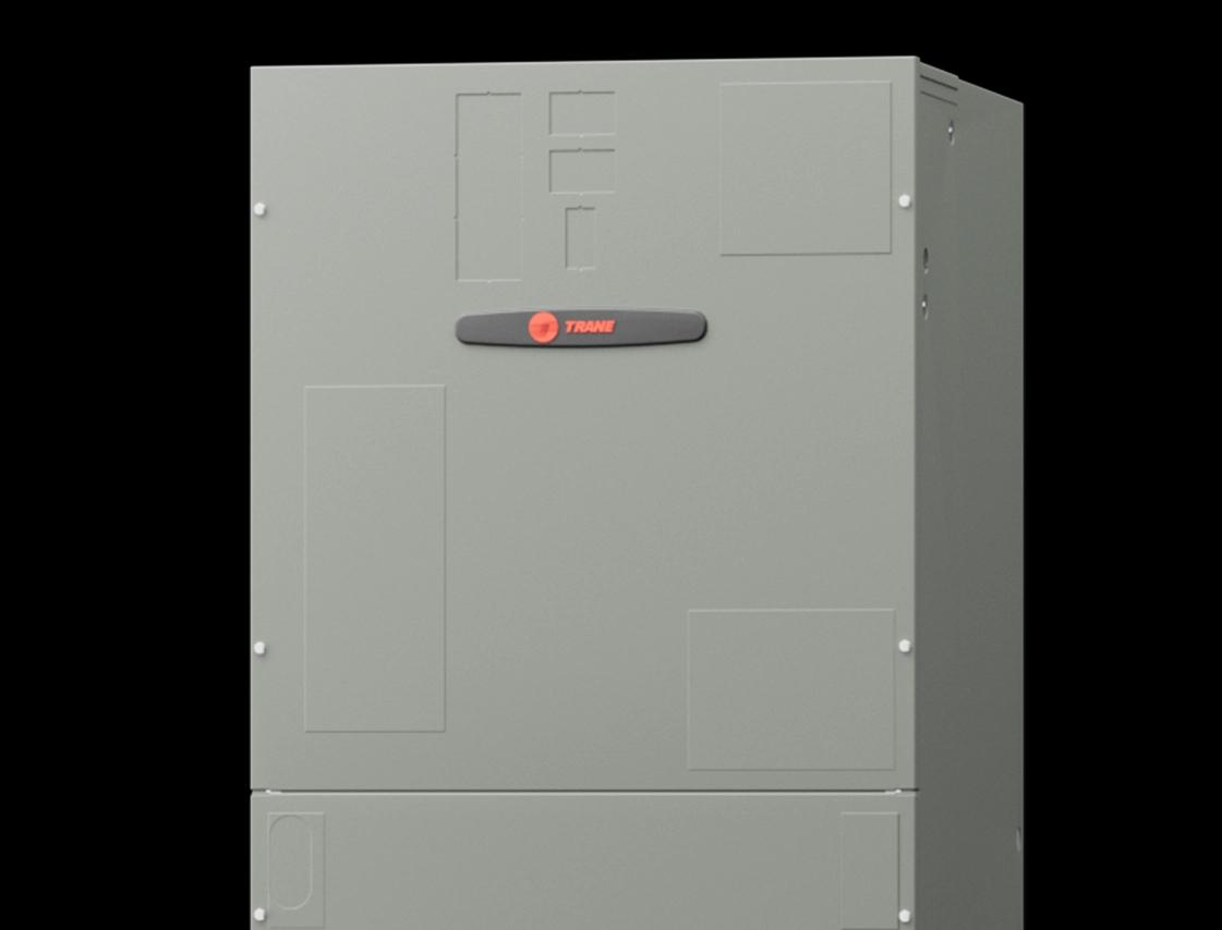 A gray Trane Variable Speed Air Handler.