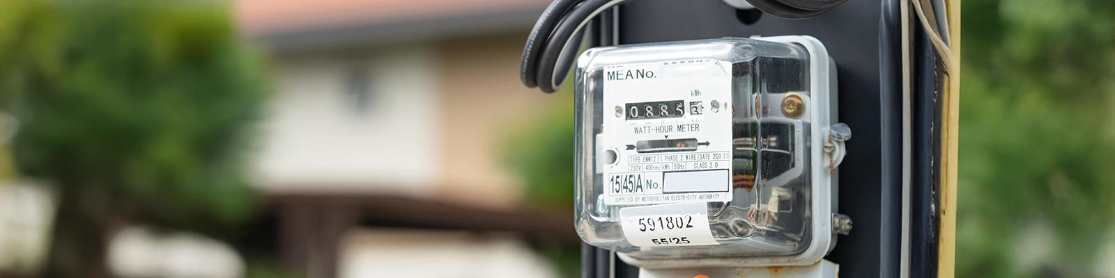Electric Meter on Home Exterior