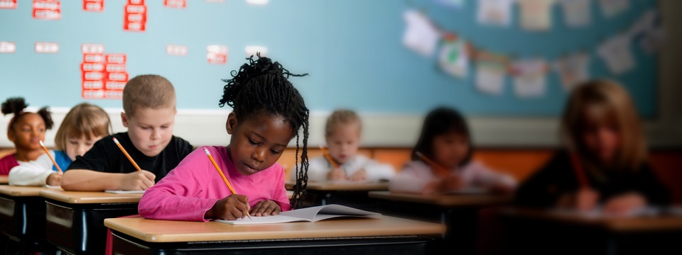 Kids taking test