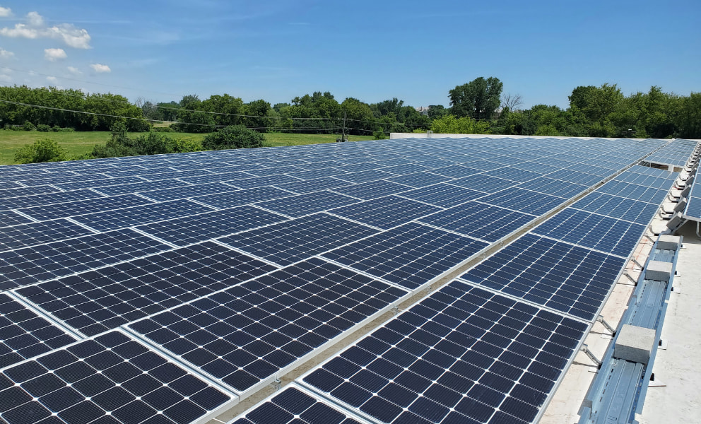 Field of solar panels 