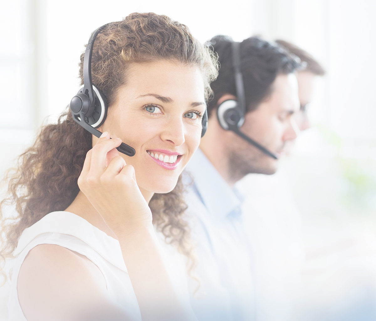 Confident female call center agent